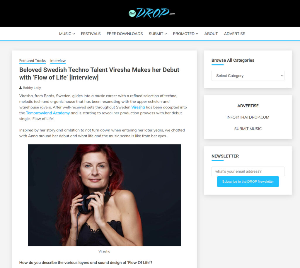 Intervju med Viresha i That Drop